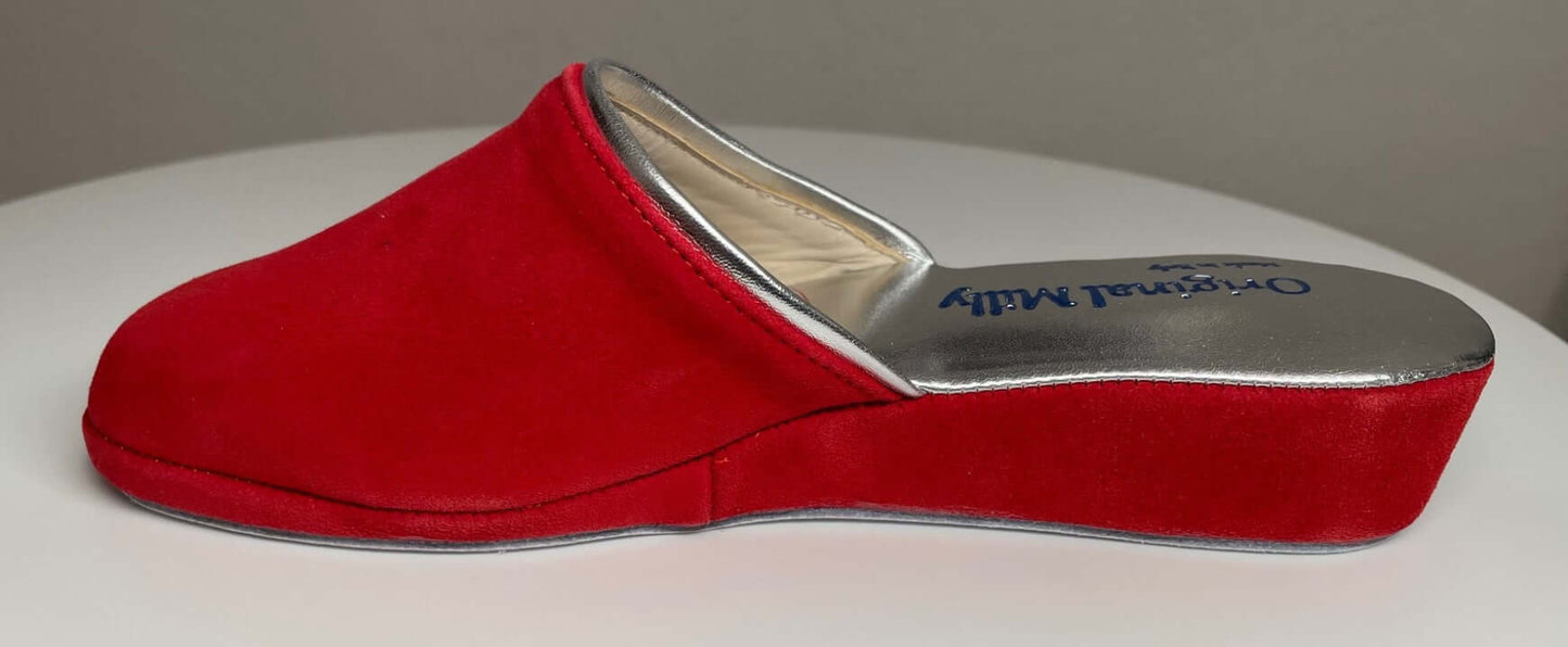 7200 Camoscio Rosso suola Bufalo Ciabatte da camera Donna Original Milly Made in Italy