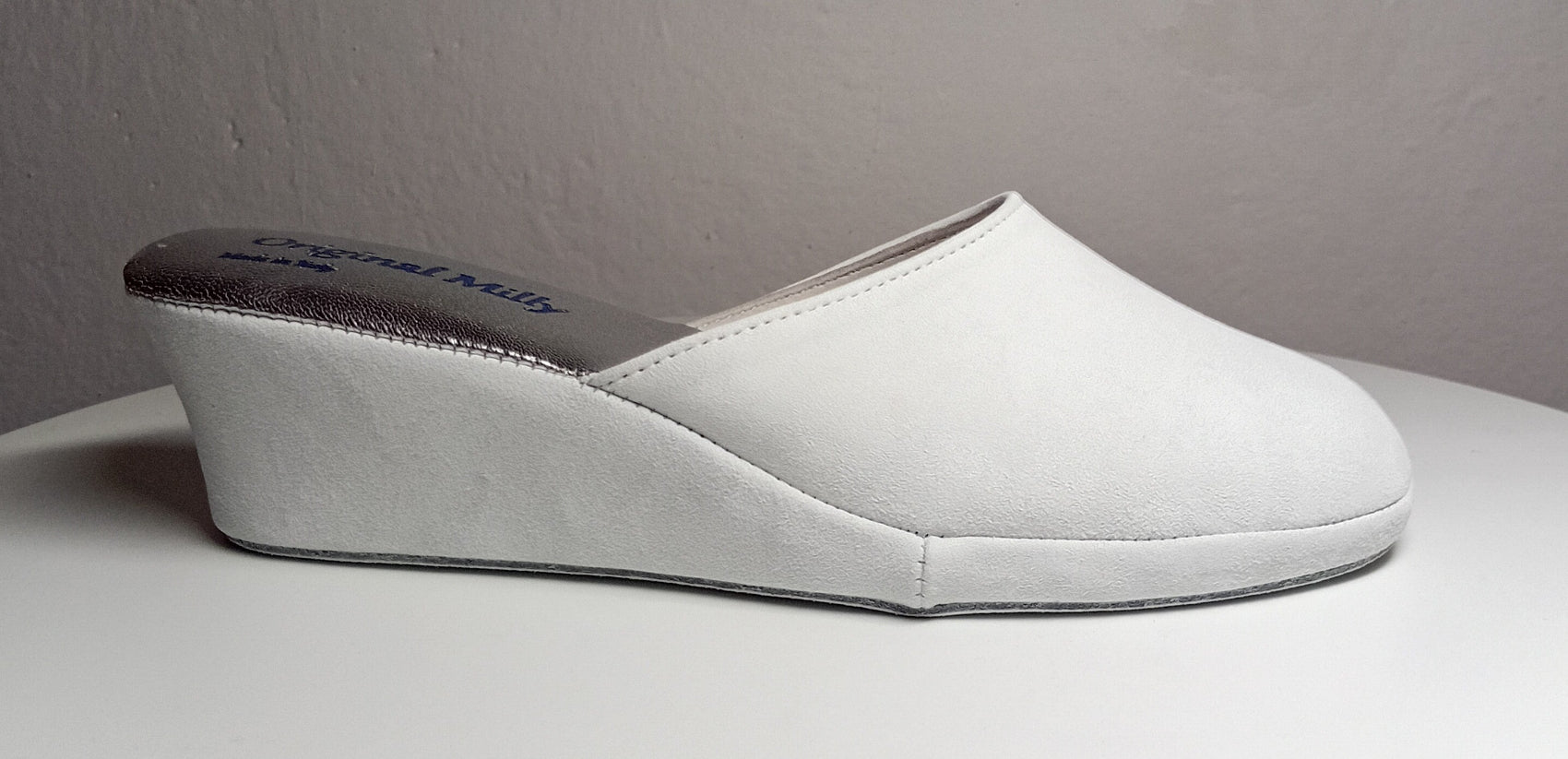 9001 Camoscio Bianco Suola Bufalo Ciabatte da camera Donna Original Milly Made in Italy
