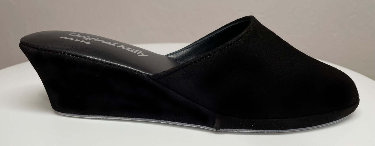 9001 Camoscio Nero suola Bufalo Ciabatte da camera Donna Original Milly Made in Italy
