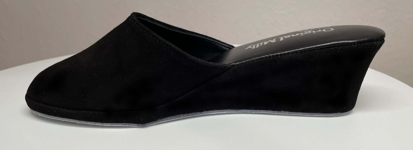 9001 Camoscio Nero suola Bufalo Ciabatte da camera Donna Original Milly Made in Italy