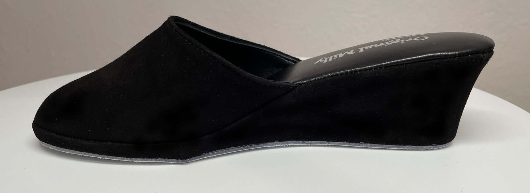 9001 Camoscio Nero suola Bufalo Ciabatte da camera Donna Original Milly Made in Italy