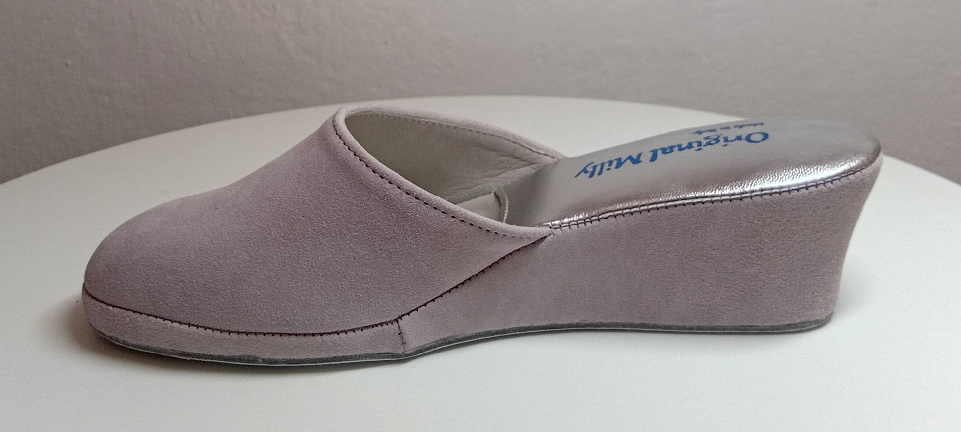 9001 Camoscio Peonia Suola Bufalo Ciabatte da camera Donna Original Milly Made in Italy