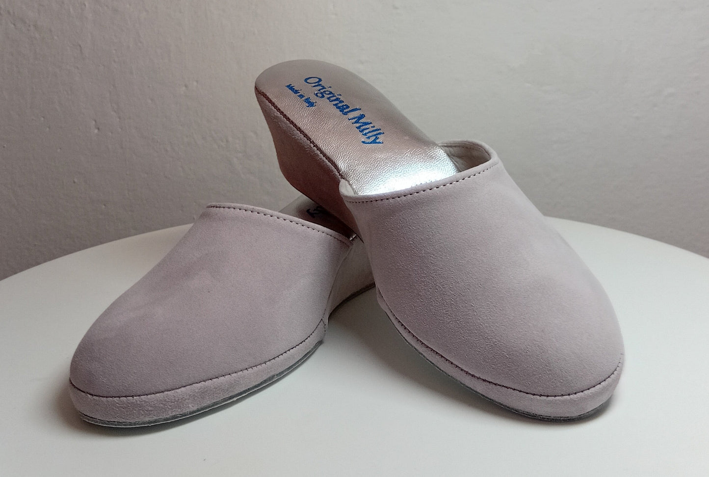 9001 Camoscio Peonia Suola Bufalo Ciabatte da camera Donna Original Milly Made in Italy