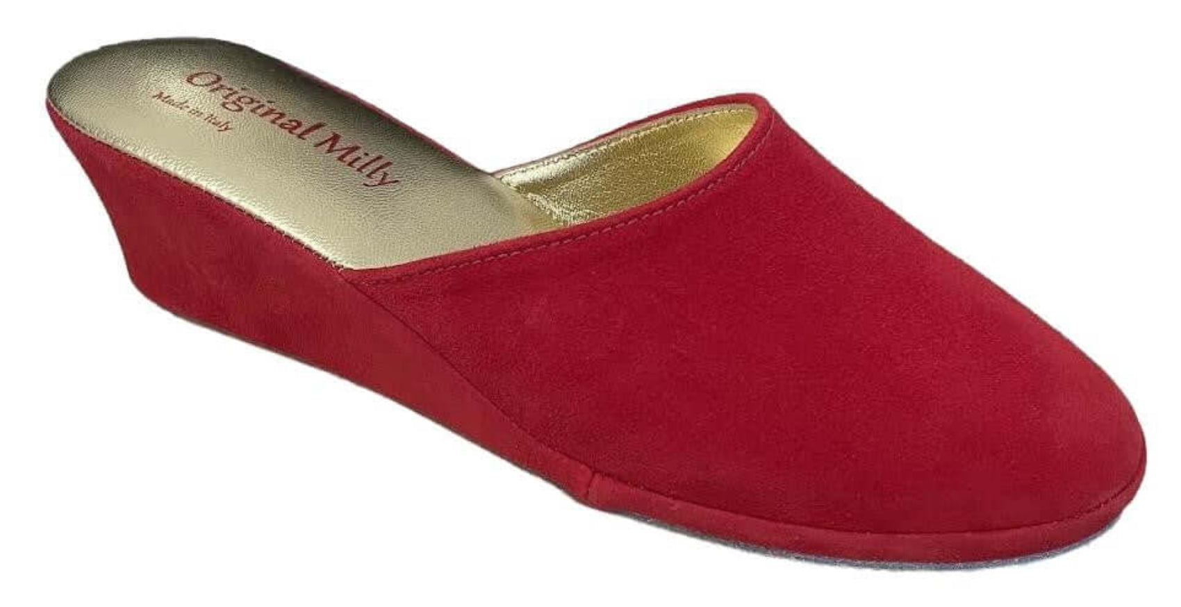 9001 Camoscio Rosso suola Bufalo Ciabatte da camera Donna Original Milly Made in Italy