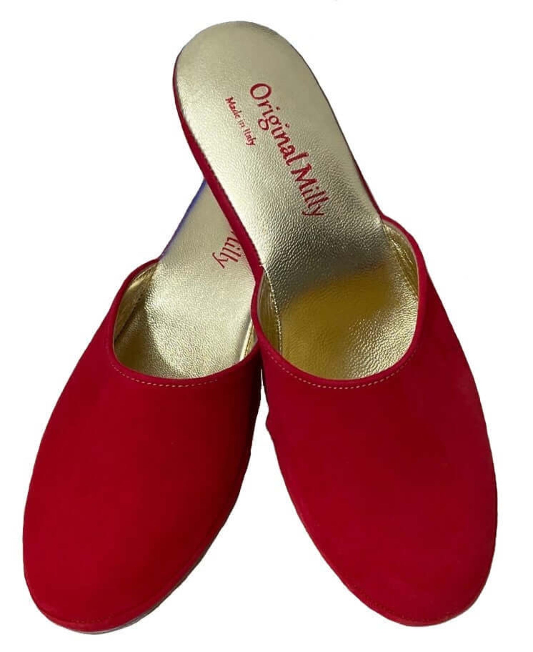9001 Camoscio Rosso suola Bufalo Ciabatte da camera Donna Original Milly Made in Italy