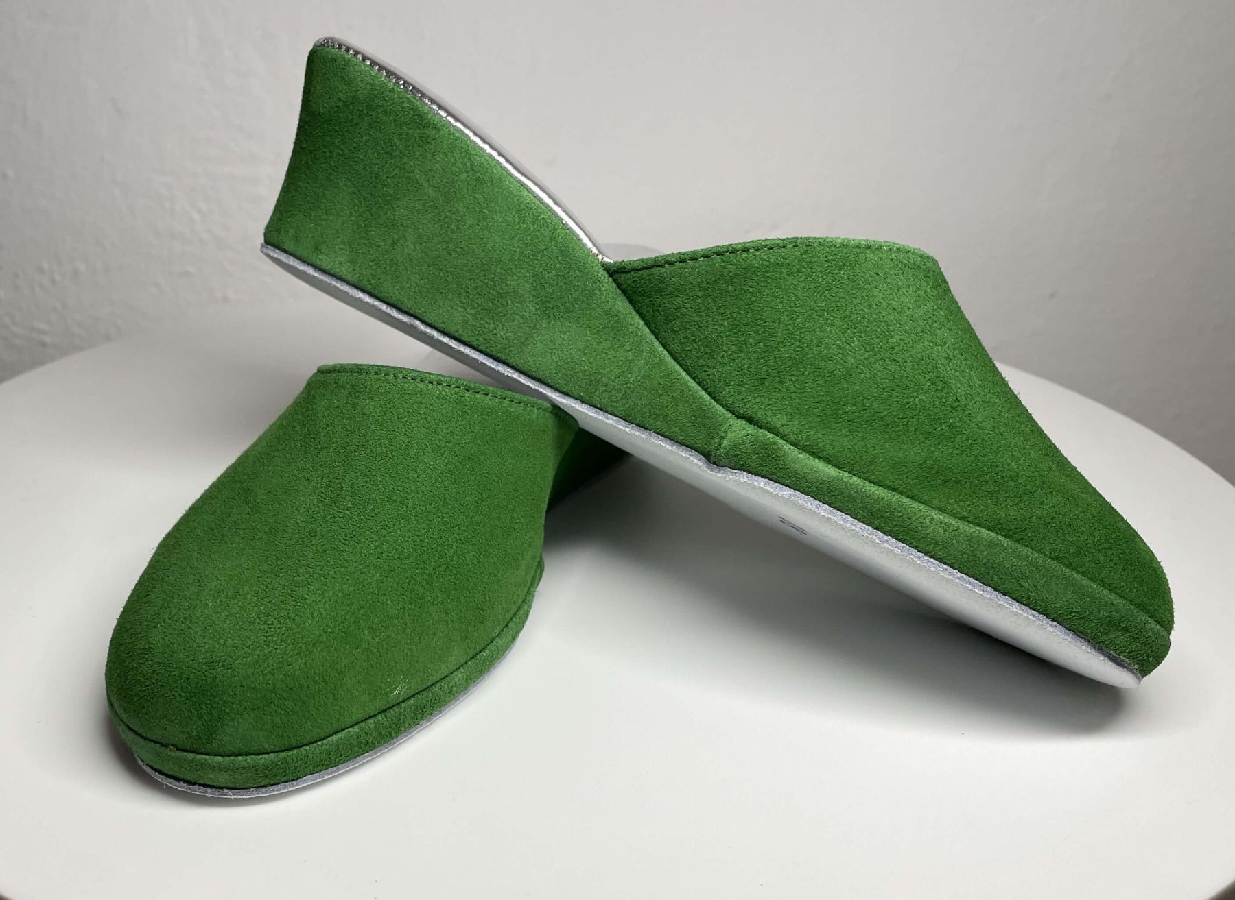 9001 Camoscio Verde Suola Bufalo Ciabatte da camera Donna Original Milly Made in Italy