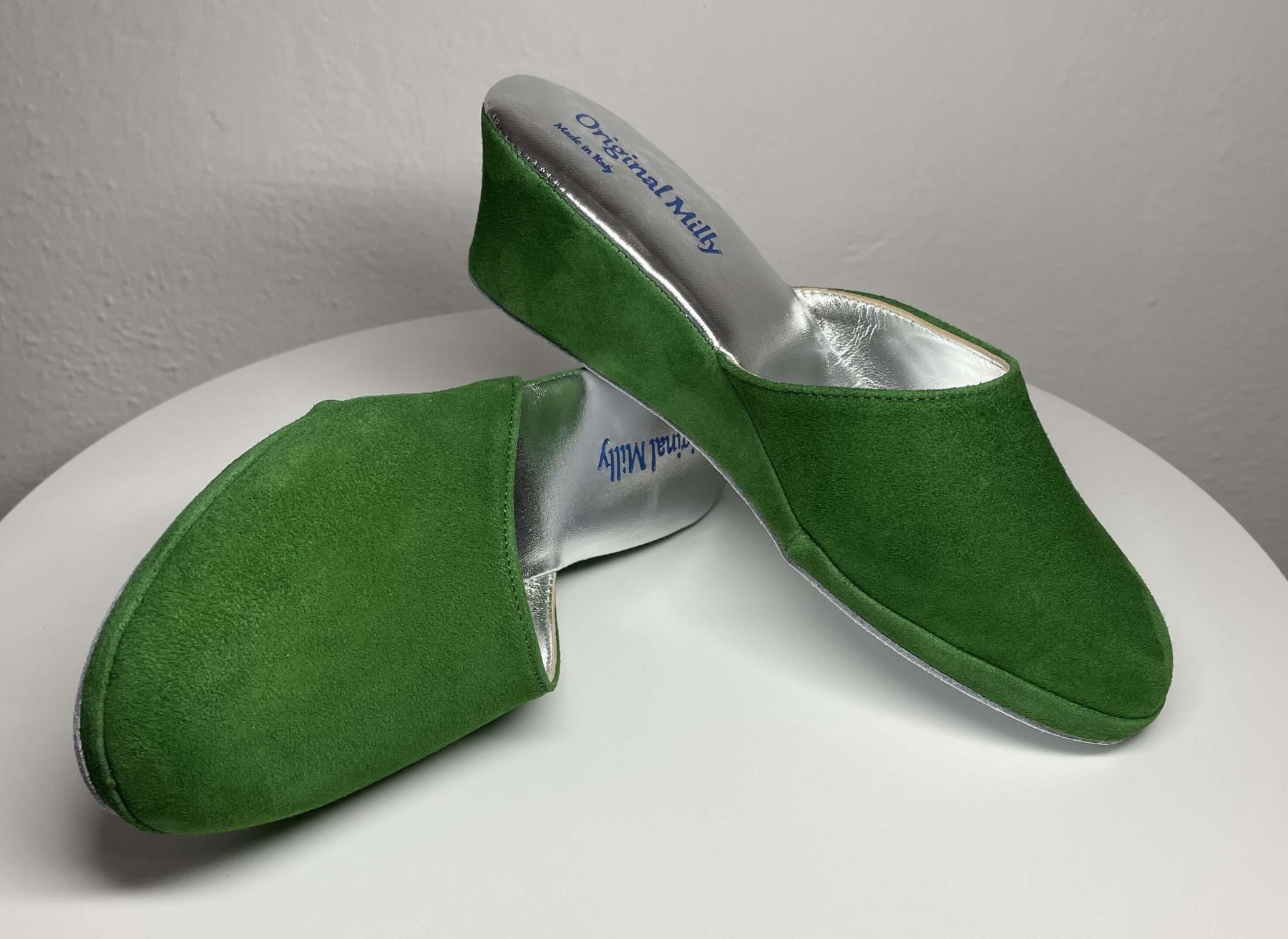 9001 Camoscio Verde Suola Bufalo Ciabatte da camera Donna Original Milly Made in Italy