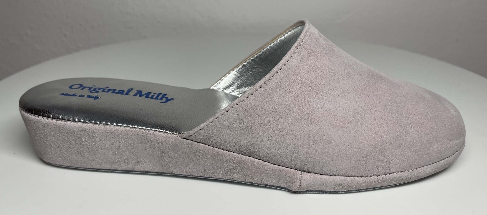 9002 Camoscio Peonia Suola Bufalo Ciabatte da camera Donna Original Milly Made in Italy