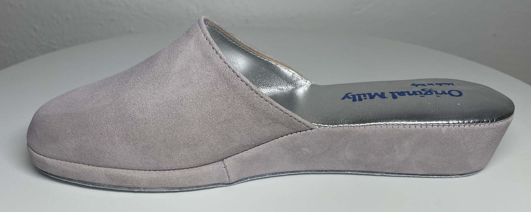 9002 Camoscio Peonia Suola Bufalo Ciabatte da camera Donna Original Milly Made in Italy