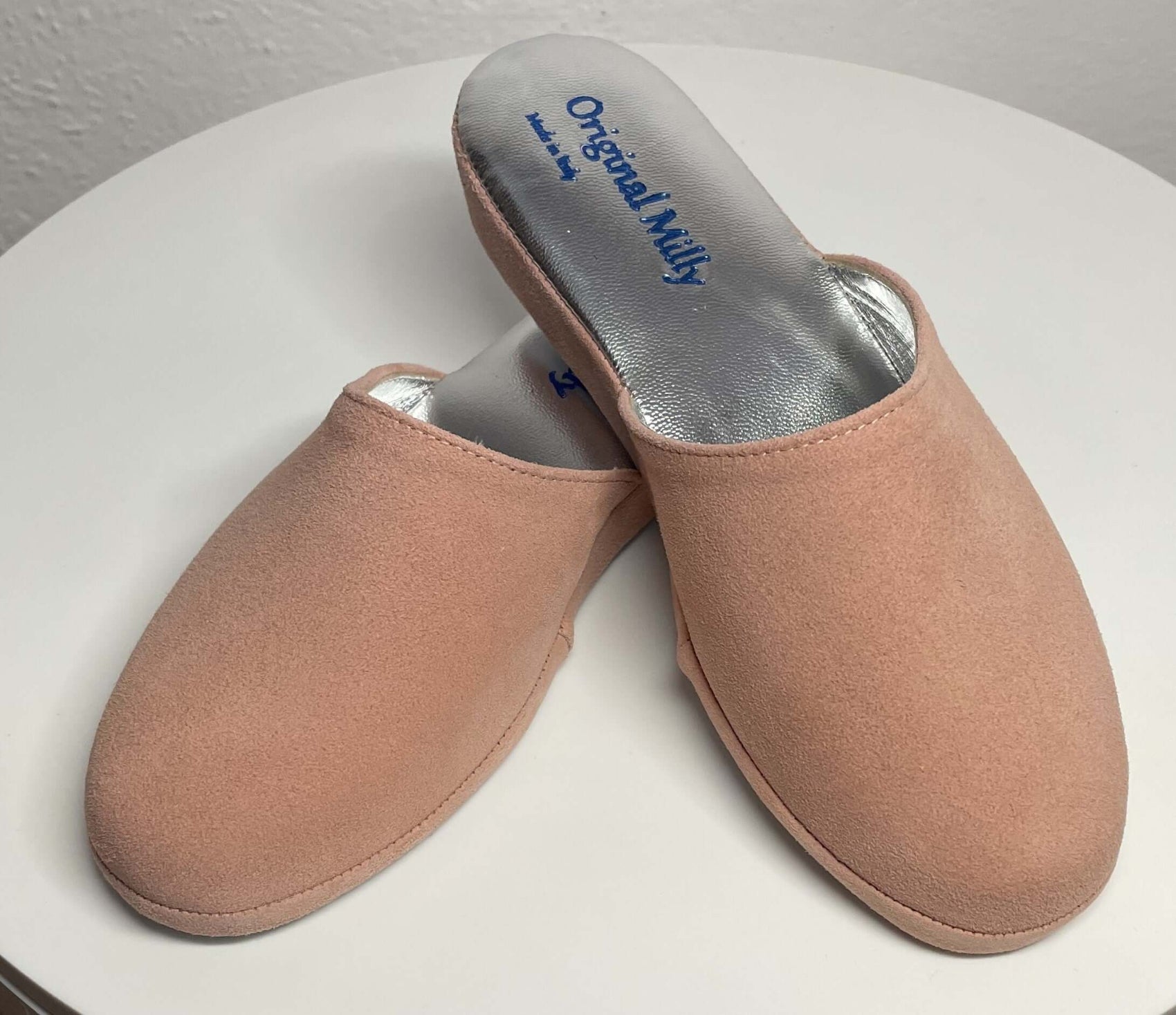 9002 Camoscio Pesca Suola Bufalo Ciabatte da camera Donna Original Milly Made in Italy