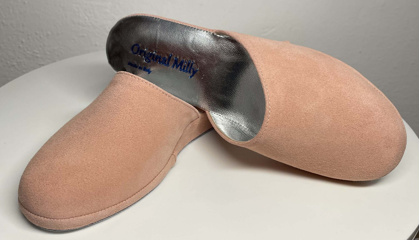 9002 Camoscio Pesca Suola Bufalo Ciabatte da camera Donna Original Milly Made in Italy