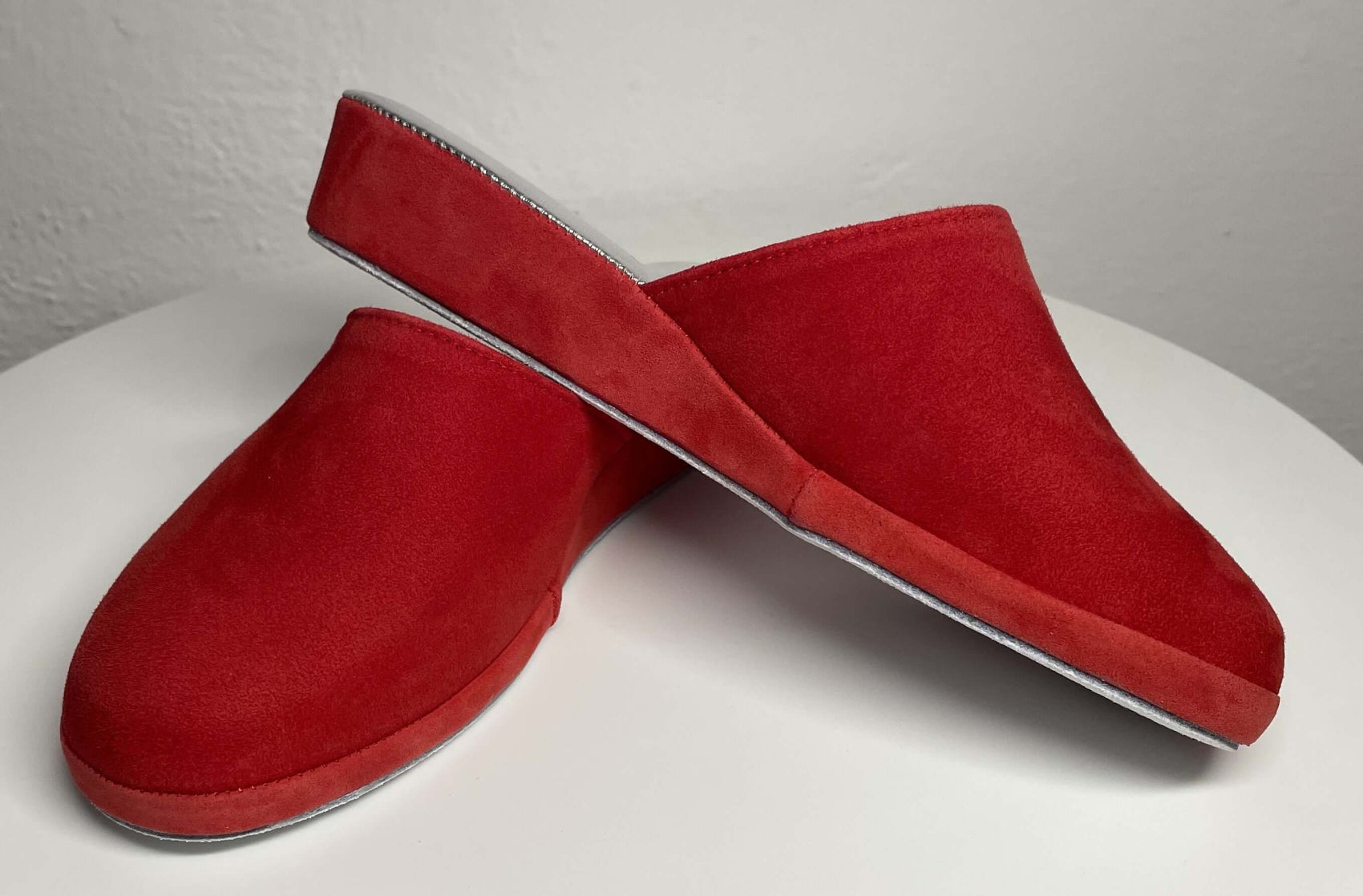 9002 Camoscio Rosso Suola Bufalo Ciabatte da camera Donna Original Milly Made in Italy