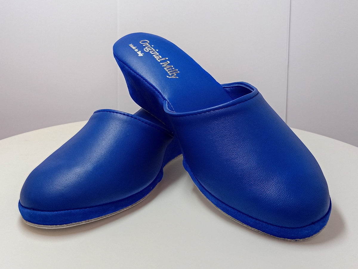 9003 Nappa Blu suola Bufalo Ciabatte da camera Donna Original Milly Made in Italy - Foto N 4
