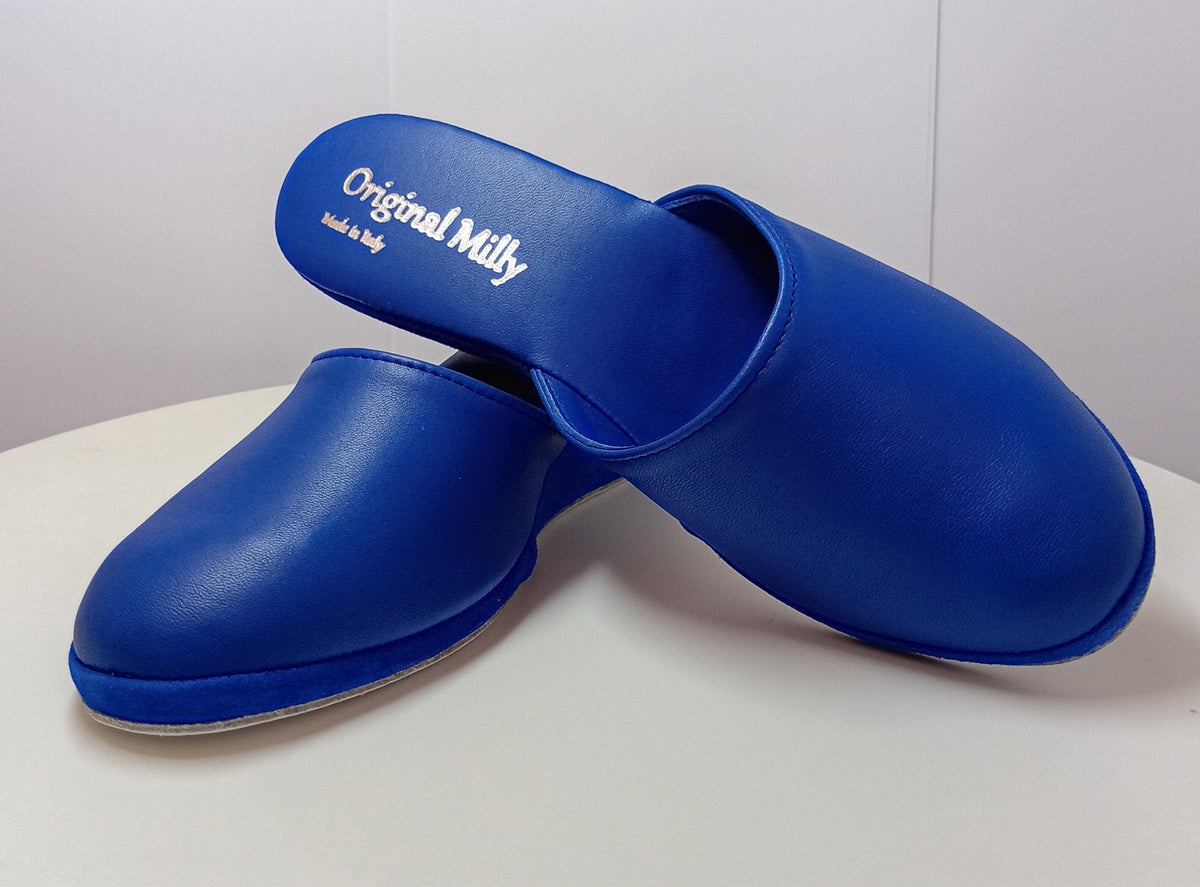 9003 Nappa Blu suola Bufalo Ciabatte da camera Donna Original Milly Made in Italy - Foto N 5