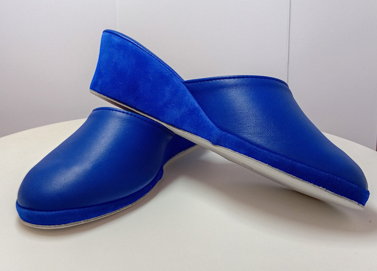 9003 Nappa Blu suola Bufalo Ciabatte da camera Donna Original Milly Made in Italy - Foto N 6