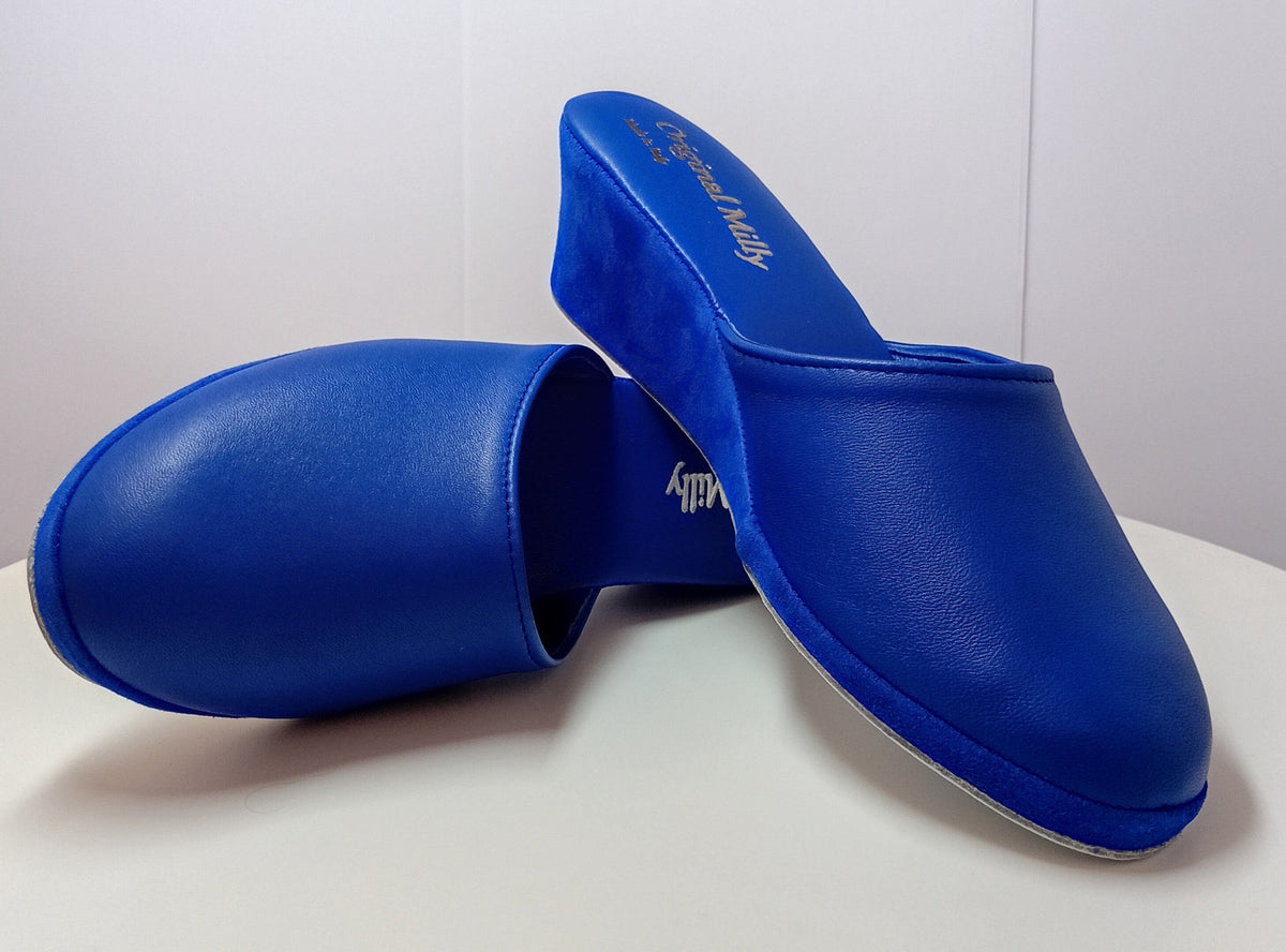 9003 Nappa Blu suola Bufalo Ciabatte da camera Donna Original Milly Made in Italy - Foto N 7