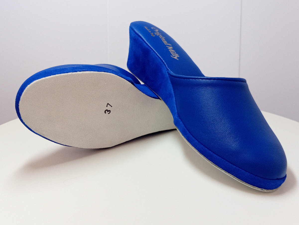 9003 Nappa Blu suola Bufalo Ciabatte da camera Donna Original Milly Made in Italy - Foto N 8