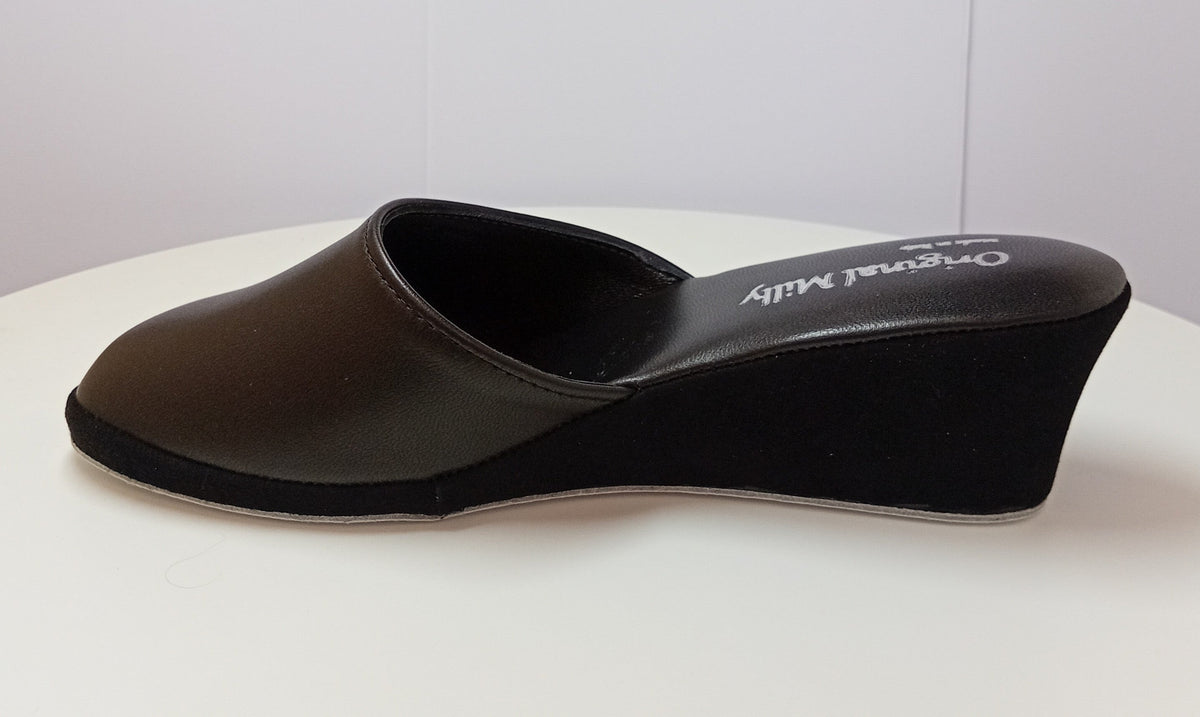 9003 Nappa Nero suola Bufalo Ciabatte da camera Donna Original Milly Made in Italy - Foto N 3