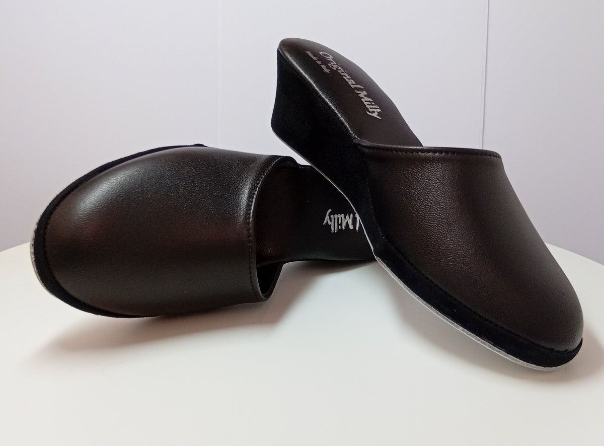 9003 Nappa Nero suola Bufalo Ciabatte da camera Donna Original Milly Made in Italy - Foto N 7
