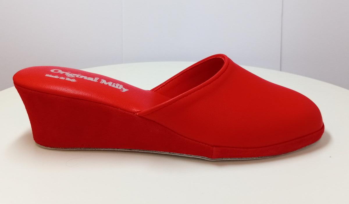 9003 Nappa Rosso suola Bufalo Ciabatte da camera Donna Original Milly Made in Italy - Foto N 1