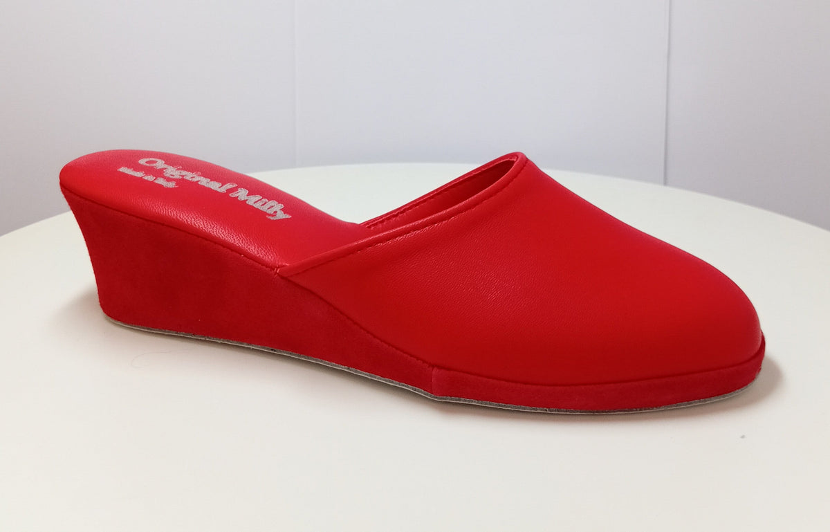 9003 Nappa Rosso suola Bufalo Ciabatte da camera Donna Original Milly Made in Italy - Foto N 2