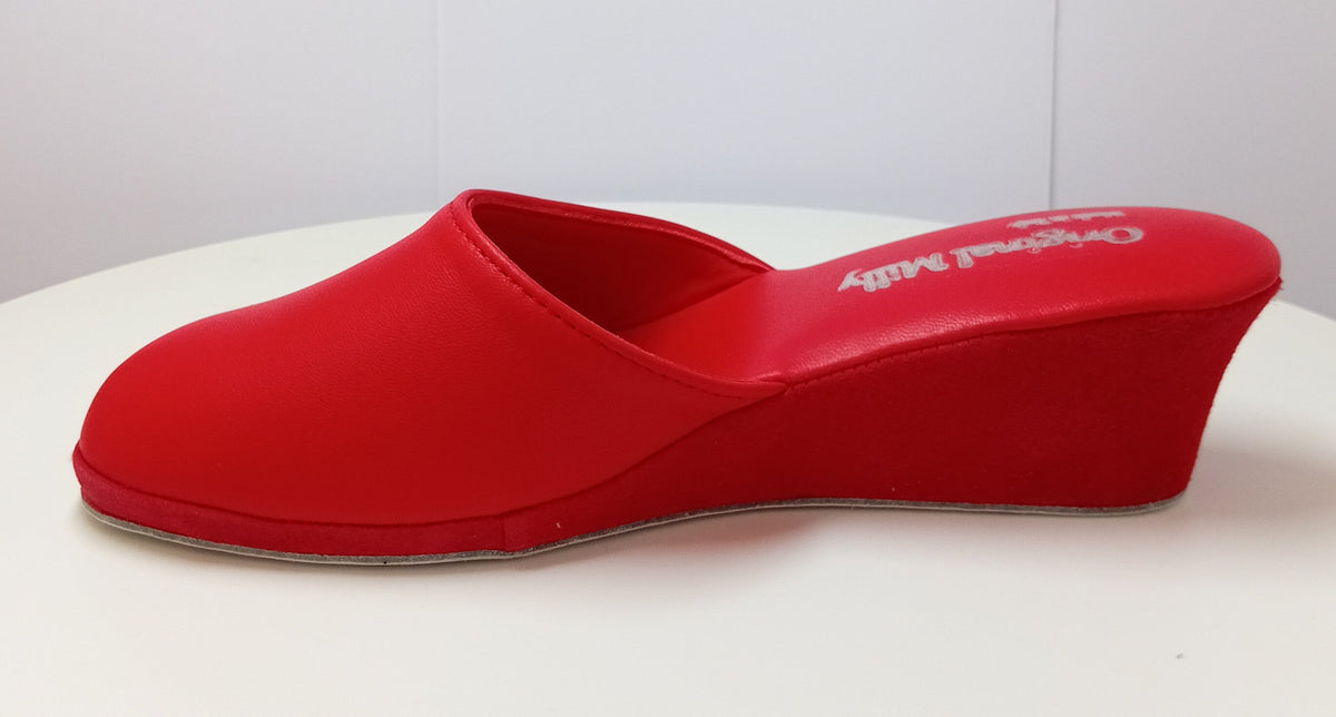 9003 Nappa Rosso suola Bufalo Ciabatte da camera Donna Original Milly Made in Italy - Foto N 3