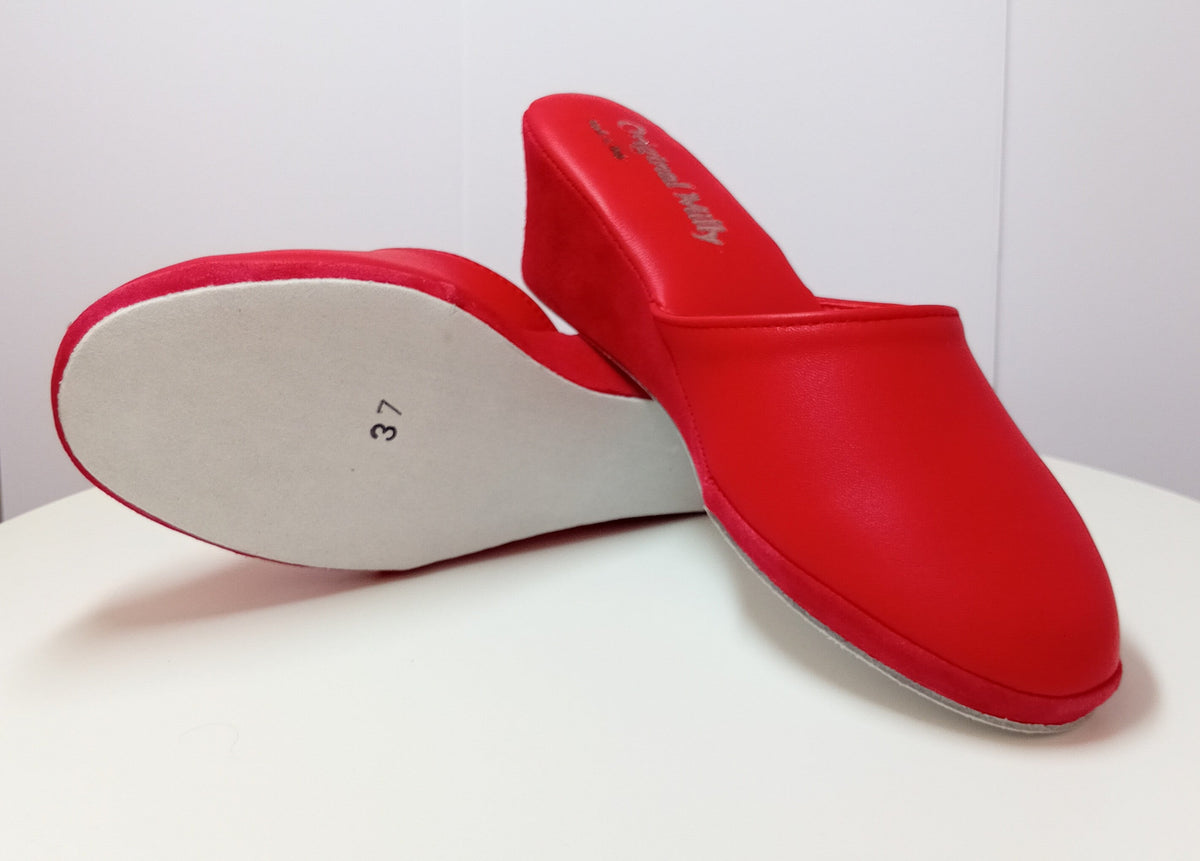 9003 Nappa Rosso suola Bufalo Ciabatte da camera Donna Original Milly Made in Italy - Foto N 8