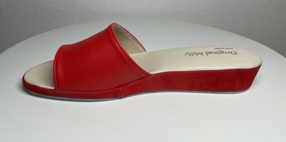 Original Milly 0203 Nappa Rosso (PelleTop) Ciabatta da camera Donna