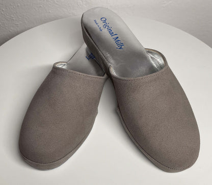 Original Milly 9002 Camoscio Taupe (PelleTop) Ciabatta da camera donna