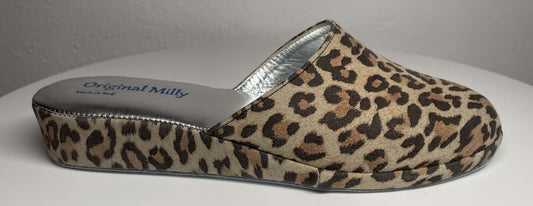 Original Milly 9002 Camoscio Leopardo (PelleTop) Ciabatta da camera donna
