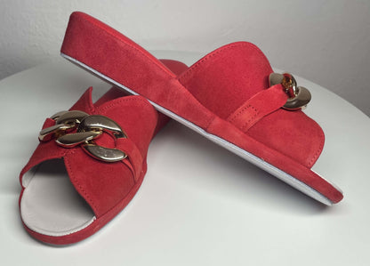 Original Milly 0106 Camoscio Rosso (PelleTop) Ciabatta da camera Donna