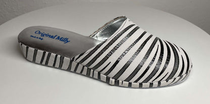 Original Milly 9002 Camoscio Zebrato Nero (PelleTop) Ciabatta da camera donna