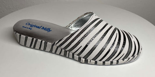 Original Milly 9002 Camoscio Zebrato Nero (PelleTop) Ciabatta da camera donna
