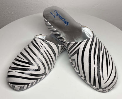 Original Milly 9002 Camoscio Zebrato Nero (PelleTop) Ciabatta da camera donna