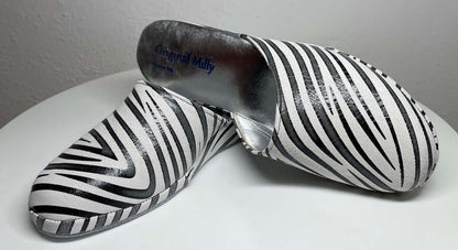 Original Milly 9002 Camoscio Zebrato Nero (PelleTop) Ciabatta da camera donna