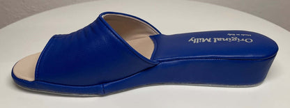 Original Milly 0075 Nappa Blu (PelleTop) Ciabatta da camera Donna