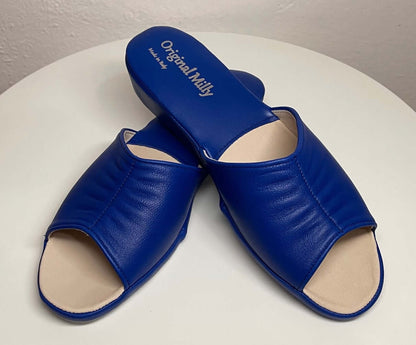 Original Milly 0075 Nappa Blu (PelleTop) Ciabatta da camera Donna