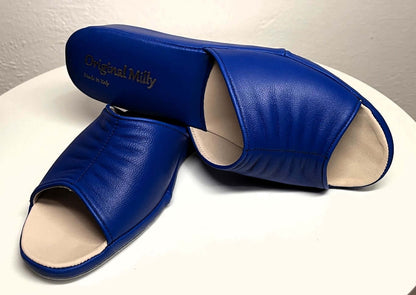 Original Milly 0075 Nappa Blu (PelleTop) Ciabatta da camera Donna