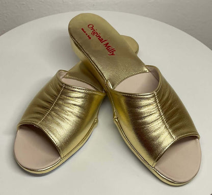 Original Milly 0075 Nappa Oro (PelleTop) Ciabatta da camera Donna