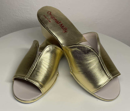 Original Milly 0100 Nappa Oro (PelleTop) Ciabatta da camera Donna