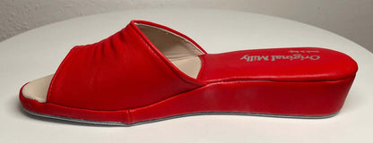 Original Milly 0075 Nappa Rosso (PelleTop) Ciabatta da camera Donna