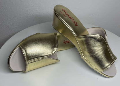 Original Milly 0100 Nappa Oro (PelleTop) Ciabatta da camera Donna