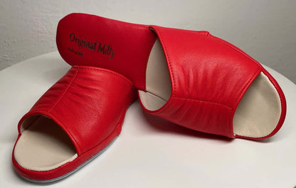 Original Milly 0075 Nappa Rosso (PelleTop) Ciabatta da camera Donna