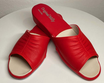 Original Milly 0075 Nappa Rosso (PelleTop) Ciabatta da camera Donna