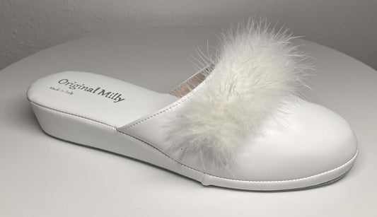 Original Milly 302 Cigno Bianco (Ecopelle) Ciabatta da camera donna