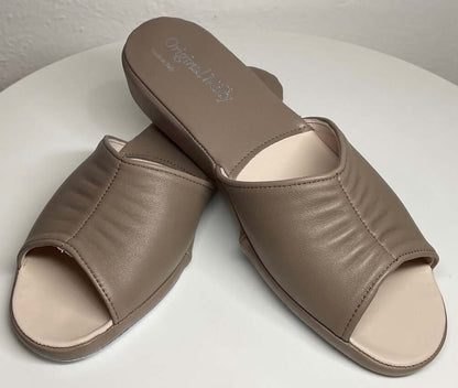 Original Milly 0075 Nappa Taupe (PelleTop) Ciabatta da camera Donna