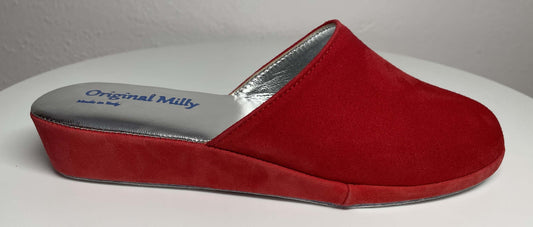 Original Milly 9002 Camoscio Rosso (PelleTop) Ciabatta da camera donna