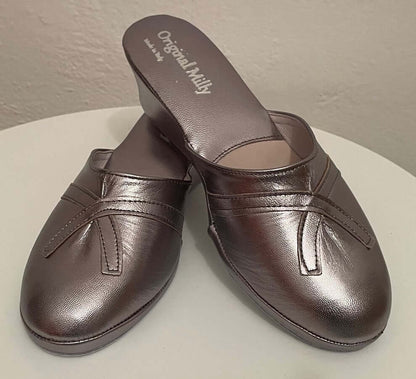 Original Milly 0002 Nappa Piombo (PelleTop) Ciabatta da camera Donna