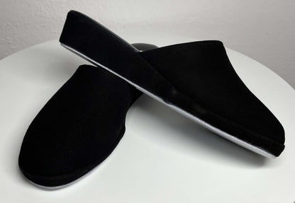 Original Milly 9002 Camoscio Nero (PelleTop) Ciabatta da camera donna