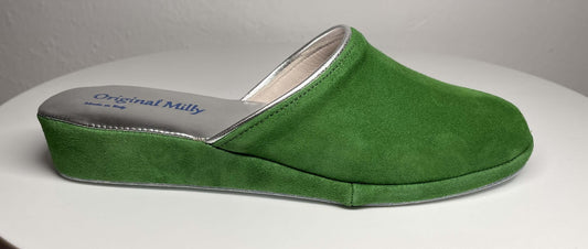 Original Milly 0720 Camoscio Verde (PelleTop) Ciabatta da camera Donna